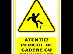 Semn pentru pericol de cadere cu denivelare